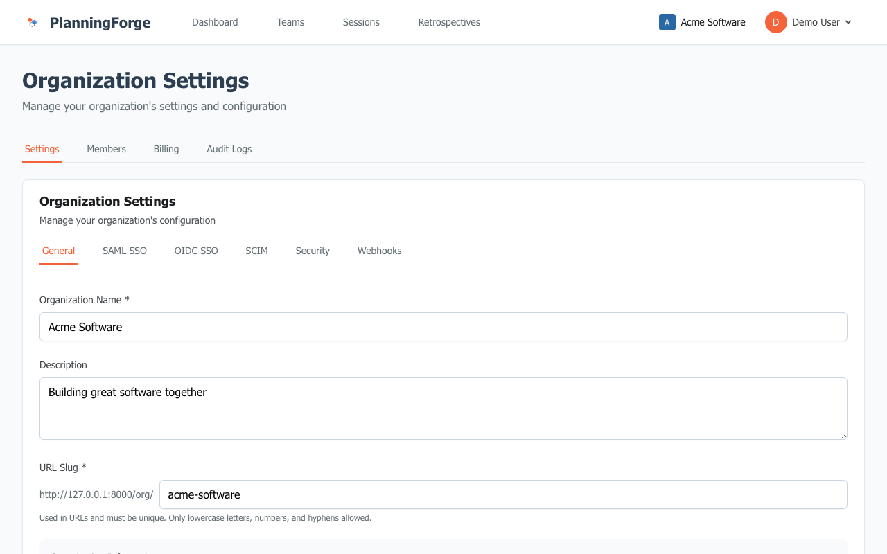 SSO testing interface and results